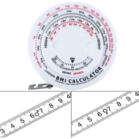 Merkloos Vet meetlint - Heart BMI Body Mass Index meetlint rekenmachine voor lichaamsspieren - dieet gewichtsverlies