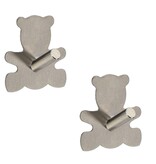 Merkloos Towel hanger - Handdoek haak - RVS - Beer - Set van 2