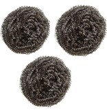 Vileda RVS staalspons badkuip - Staalborstel - Afwasborstel - Staal spons / borstel - Set van 3