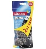 Vileda RVS staalspons badkuip - Staalborstel - Afwasborstel - Staal spons / borstel - Set van 3