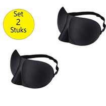 Slaapmasker - Oogmasker - Slapen - Reizen - migraine - nachtrust - Zwart - Set van 2