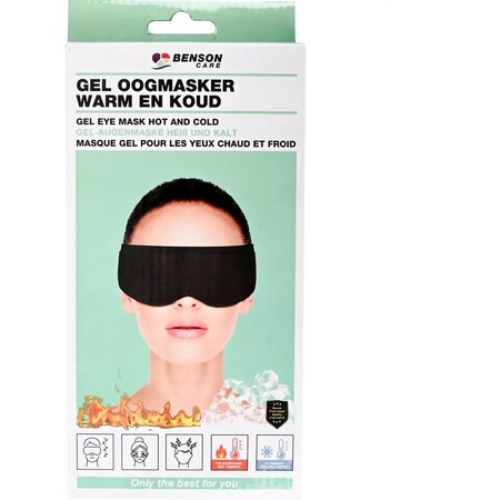 Benson Gel oogmasker - Warmte en koudetherapie - Herbruikbaar en comfortabel - 21x11 cm