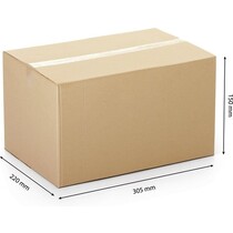 Verzenddoos - Vouwdoos - Kartonnen dozen - 305 x 220 x 150mm - 30 stuks