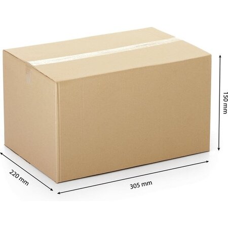 Merkloos Verzenddoos - Vouwdoos - Kartonnen dozen - 305 x 220 x 150mm - 30 stuks