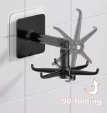 Merkloos Keuken organizer - Zelfklevend wandrek met 6 haakjes - Ophangrek haak -Zwart - Set van 2