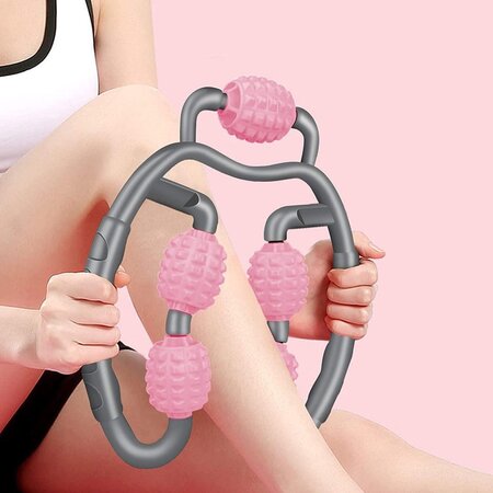 Merkloos Massage Relaxer Roller Roze - Decompressie Massage Apparatuur - Diep Weefsel Zelfmassage