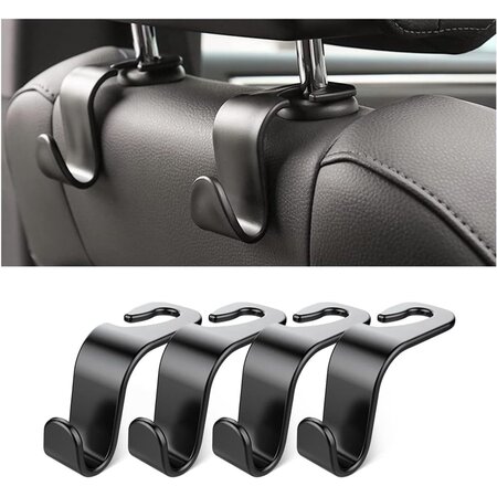 Merkloos Hoofdsteun Haakjes 4 STUKS - Auto Organizer Autostoel Hangers - Haak - Tashanger - 4 -Pack