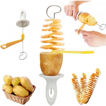 Merkloos Aardappel Snijder - Potato twister - Chips maker - Spies - RVS