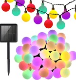 Verk Group Tuinverlichting - Solar - Guirlande zonne verlichting 20 led - Veelkleurig - 8 Verlichtingsmodi