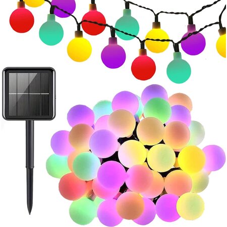 Verk Group Tuinverlichting - Solar - Guirlande zonne verlichting 20 led - Veelkleurig - 8 Verlichtingsmodi