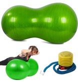 Verk Group Fitness gymbal - Yoga bal - Inclusief pomp - Pinda grote bonen - Lengte 90 cm - Groen - Revalidatiebal