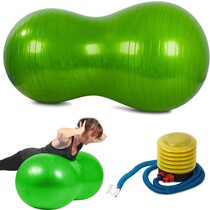 Fitness gymbal - Yoga bal - Inclusief pomp - Pinda grote bonen - Lengte 90 cm - Groen - Revalidatiebal