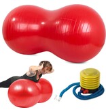 Verk Group Fitness gymbal - Yoga bal inclusief pomp - Pinda grote bonen - Lengte 90 cm - Rood