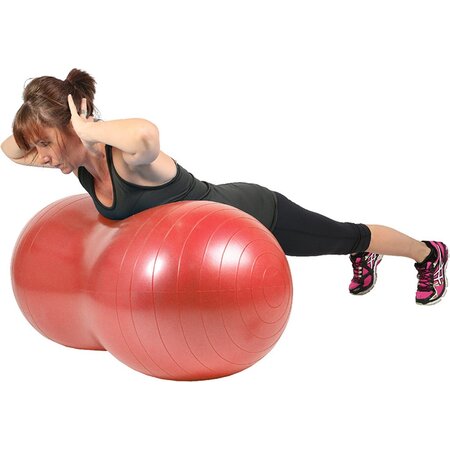 Verk Group Fitness gymbal - Yoga bal inclusief pomp - Pinda grote bonen - Lengte 90 cm - Rood