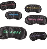 Out Of The Blue Slaap masker met Engelse spreuken - Set van 6 - Zwart