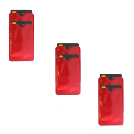 Merkloos 6x RFID bankpas beschermer - Kaarthouder Soft - Anti-Skimming - Rood
