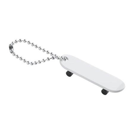 Merkloos Sleutelhanger Skateboard - Set Van 2 - Wit