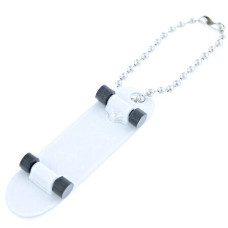Merkloos Sleutelhanger Skateboard - Set Van 2 - Wit