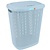 Keeeper Keeeper gevlochten kunststof wasmand met deksel Arne blauw 57 Liter