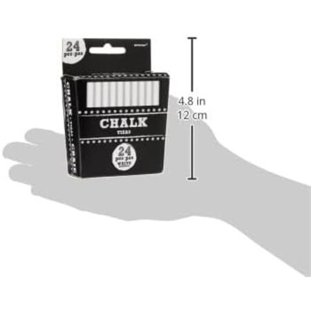 Amscan Schoolbord krijt - 7,5 cm - 24 stuks - Wit