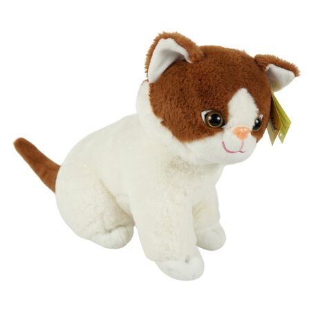 Sunkid Sunkid Poes - Kat - Knuffel - Bruin wit - 40 cm hoog