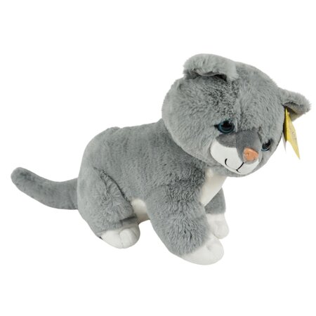 Sunkid Sunkid Poes - Kat - Knuffel - Grijs wit - 40 cm hoog