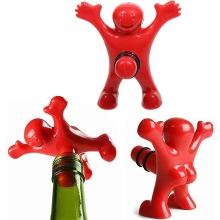 Merkloos Happy Fred Wijnstop - Vacuüm Wijndoppen - Wijnfles Stoppers - Wijnstopper - Flessenstop - Wijnstop Grappig - Wijnstopper Vacuüm