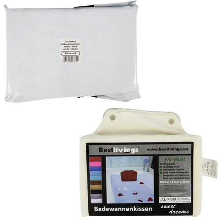 Merkloos Badkussen Sweet Dreams wit 25 x 16 cm