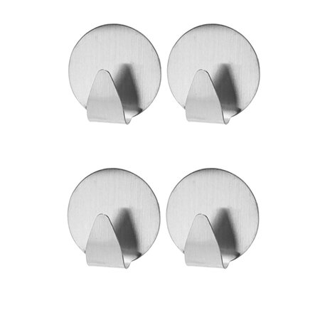 Merkloos Handdoekhaken 4 Stuks – Ø 3.5 cm - RVS