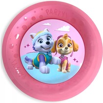 Paw Patrol - Bord (per 5 stuks) - Roze - Feestbord - 21cm
