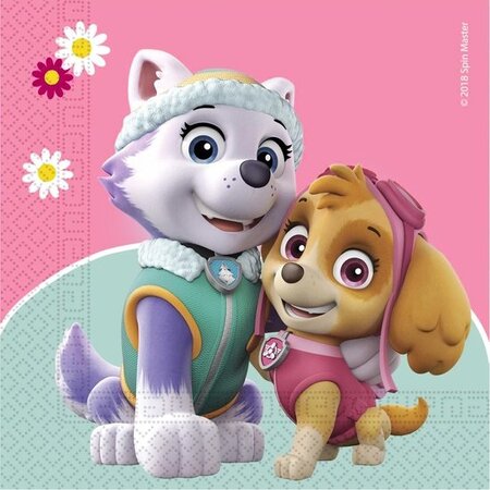 Paw patrol 20 papieren Stella + Everest Paw Patrol servetten