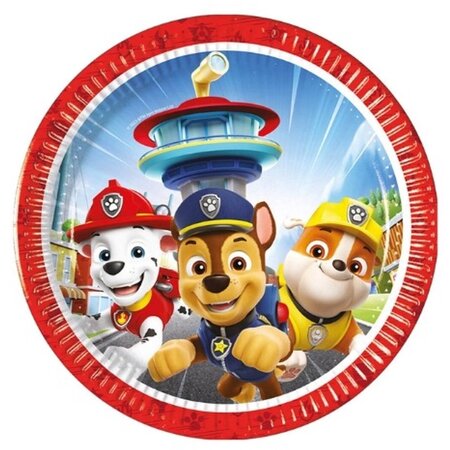 Paw Patrol Paw Patrol papieren borden - 20 cm - 8 stuks - Daily Style