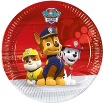 Feestborden - Paw Patrol  - Papier - Rood - Ø 20 cm - 8 stuks
