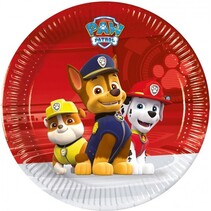 Feestborden - Paw Patrol  - Papier - Rood - Ø 20 cm - 8 stuks