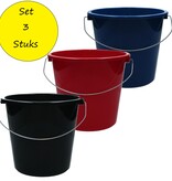 Merkloos Emmer - 5 liter huishoudemmer - 3 stuks