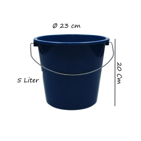 Merkloos Emmer - 5 liter huishoudemmer - 3 stuks