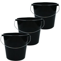 Emmer - 5 liter huishoudemmer - 3 stuks - Zwart