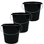 Merkloos Emmer - 5 liter huishoudemmer - 3 stuks - Zwart