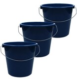 Merkloos Emmer - 5 liter huishoudemmer - 3 stuks - Blauw