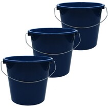 Emmer - 5 liter huishoudemmer - 3 stuks - Blauw