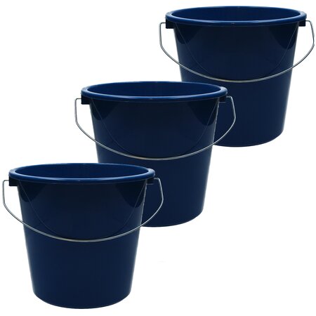 Merkloos Emmer - 5 liter huishoudemmer - 3 stuks - Blauw