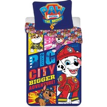 PAW Patrol Dekbedovertrek Big City Blauw - 100 X 135 Cm - Katoen