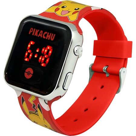 Pokémon Accutime Pokemon Pikachu LED Horloge - Rood