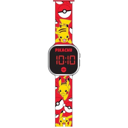 Pokémon Accutime Pokemon Pikachu LED Horloge - Rood