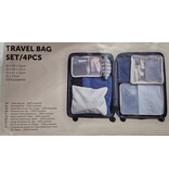 Merkloos Koffer organizer set 4-delig - Bagage packing cubes - Reis zakken - Creme
