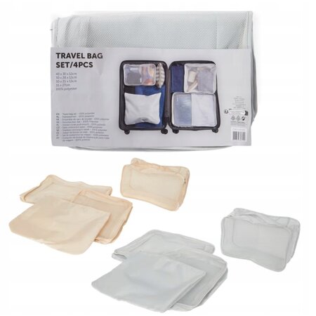 Merkloos Koffer organizer set 8-delig - Bagage packing cubes - Reis zakken - Assorti