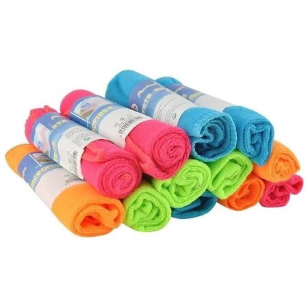 IsoTrade Microvezeldoeken van Revolutionaire Microvezel Set 12 stuks – 4 Verschillende Kleuren