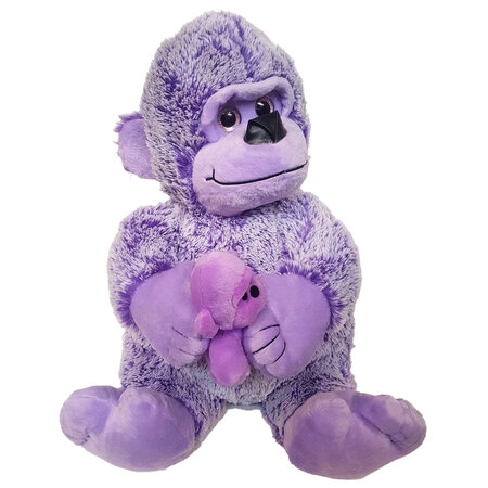 Paws Gorilla knuffel - met baby Gorilla - Aap - 30 cm - Paars
