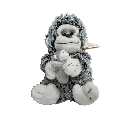 Paws Gorilla knuffel - met baby Gorilla - Aap - 30 cm - Grijs