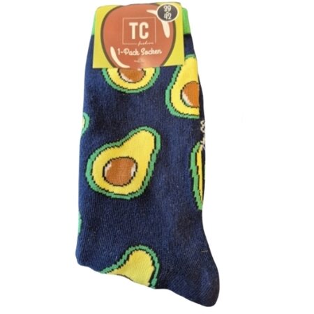 TC FASHION Leuke avocado sokken - Multipack 3 paar sokken - Eten - Fruit - Maat 35-38